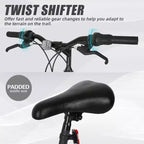 hykolity 26 27.5 Wheel Mountain Bike, 18 Speed MTB Women Men Bicycle with Adjustable Saddle, Full Suspension for Outdoor Cycling