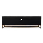 Meuble TV/multimédia en bois de récupération Dessingham – Noir – SEI