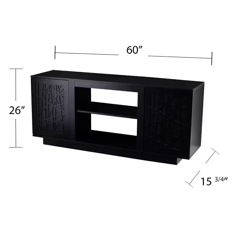 Console multimédia Delgrave avec rangement - Noir - SEI