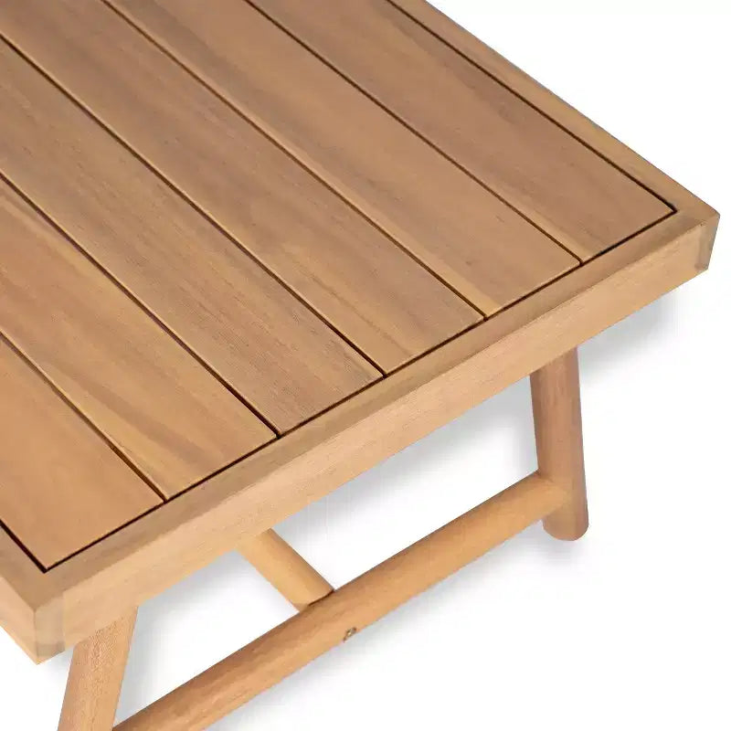 Christopher Knight Home Shane 3 Piece Rustic Patio Acacia Wood Slatted Design Upholstered Seating Set