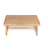 Christopher Knight Home Shane Rustic Outdoor Acacia Wood Upholstered Club Chair and Coffee Table Set