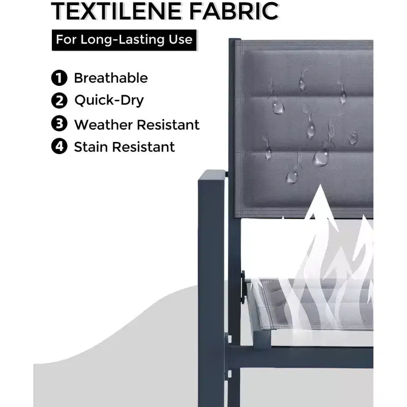 Patio Stackable Chairs Set of 4 - Outdoor Aluminum Stacking Dining Chairs with Breathable Textilene Fabric for Outdoor, Patio, Deck, Backyard