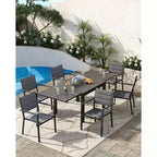 Patio Stackable Chairs Set of 4 - Outdoor Aluminum Stacking Dining Chairs with Breathable Textilene Fabric for Outdoor, Patio, Deck, Backyard