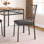 Dining Table Set for 4, Dining Room Table Set with 4 Upholstered Chairs, Rectangular Dining Table for Small Space, Apartment, Breakfast