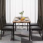 Dining Table Set for 4, Dining Room Table Set with 4 Upholstered Chairs, Rectangular Dining Table for Small Space, Apartment, Breakfast