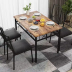 Dining Table Set for 4, Dining Room Table Set with 4 Upholstered Chairs, Rectangular Dining Table for Small Space, Apartment, Breakfast
