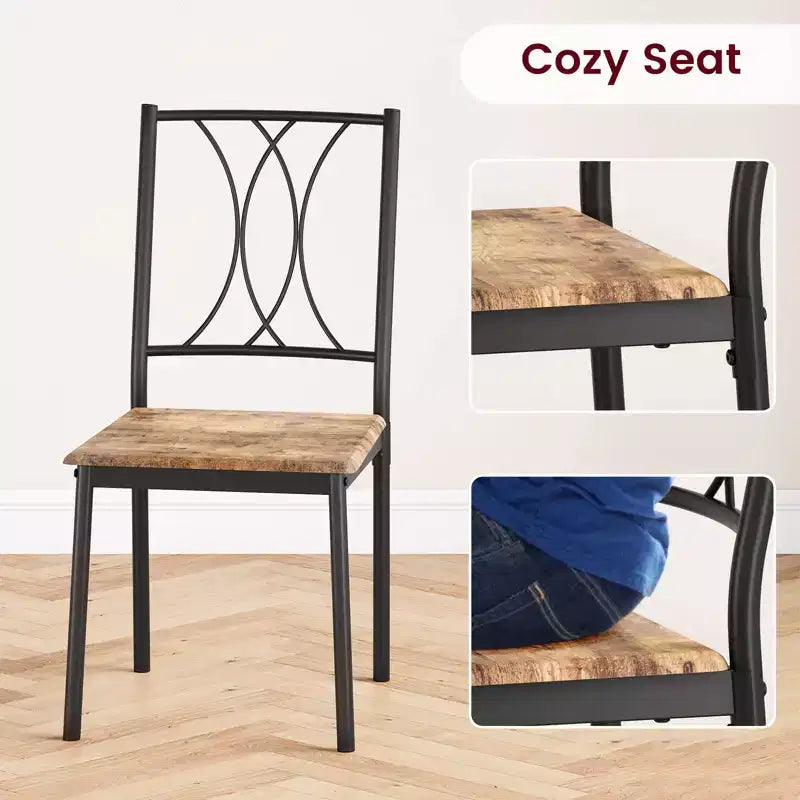 Dining Table Set for 4, Dining Room Table Set with 4 Upholstered Chairs, Rectangular Dining Table for Small Space, Apartment, Breakfast