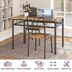 Dining Table Set for 4, Dining Room Table Set with 4 Upholstered Chairs, Rectangular Dining Table for Small Space, Apartment, Breakfast