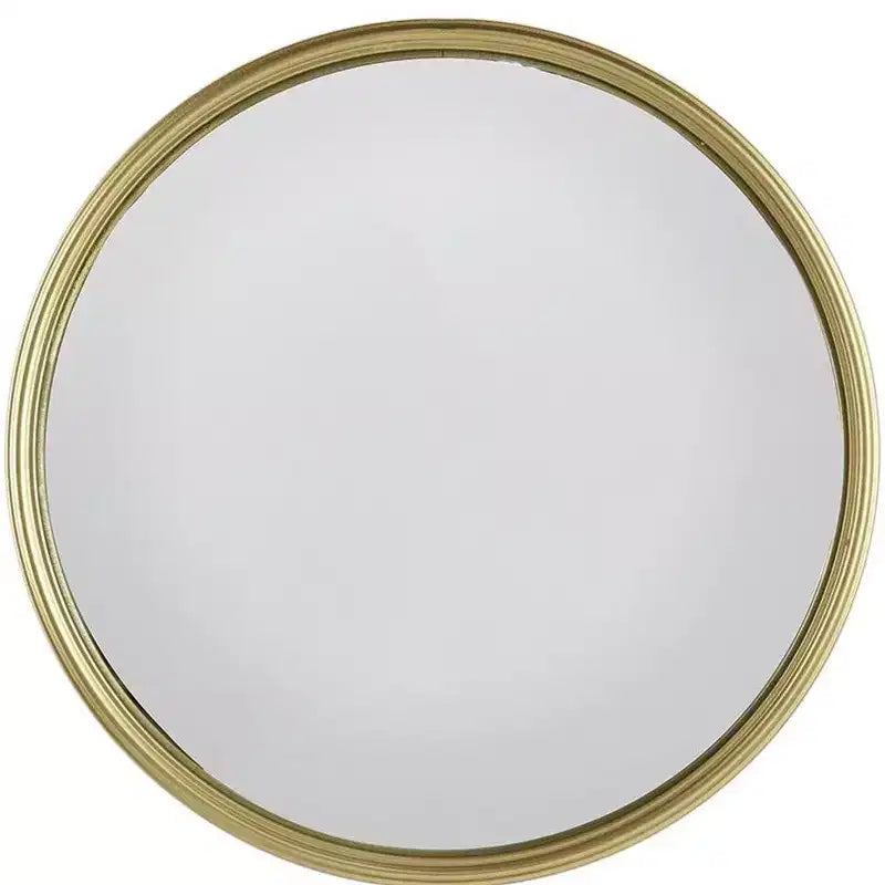 Miroir d'appoint rond texturé en fer doré encadré HomeRoots 15