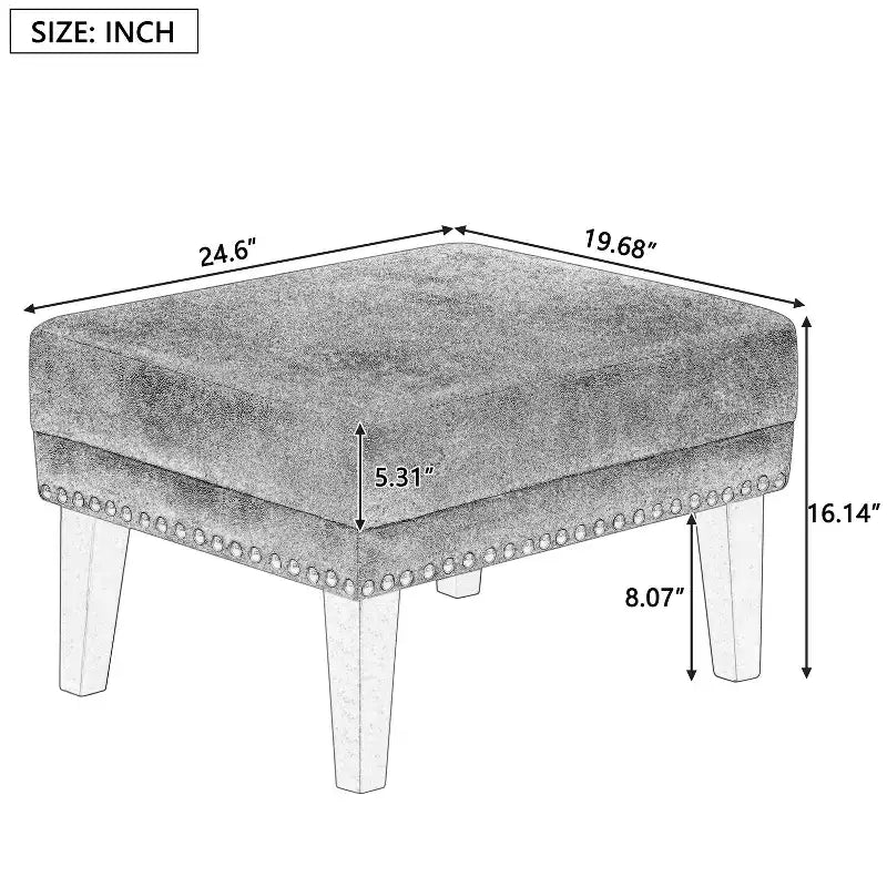 Christopher Knight Home Templin Vintage Upholstered Ottoman with Nailhead Trim