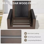 EAGLE PEAK 4 Pieces Natural Cedar Wood Furniture Set, Outdoor Patio Real Wood Small Balcony Conversation Set with Ottomans