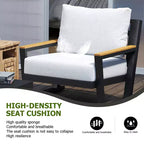 GDFStudio Salon de jardin 5 places en aluminium et tissu oléfine avec coussins lavables