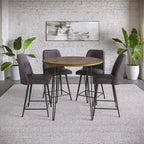 Jofran,Mid-Century Modern Faux Leather Upholstered Counter Height Barstool (Set of 2)