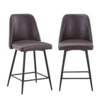Jofran,Mid-Century Modern Faux Leather Upholstered Counter Height Barstool (Set of 2)