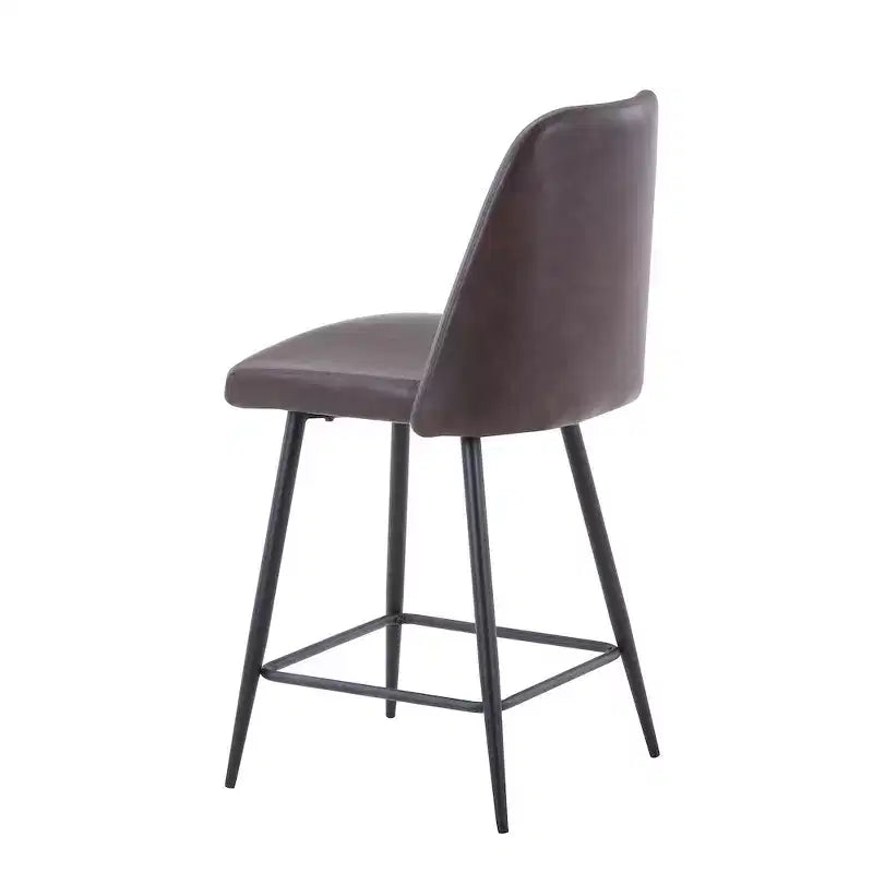 Jofran,Mid-Century Modern Faux Leather Upholstered Counter Height Barstool (Set of 2)