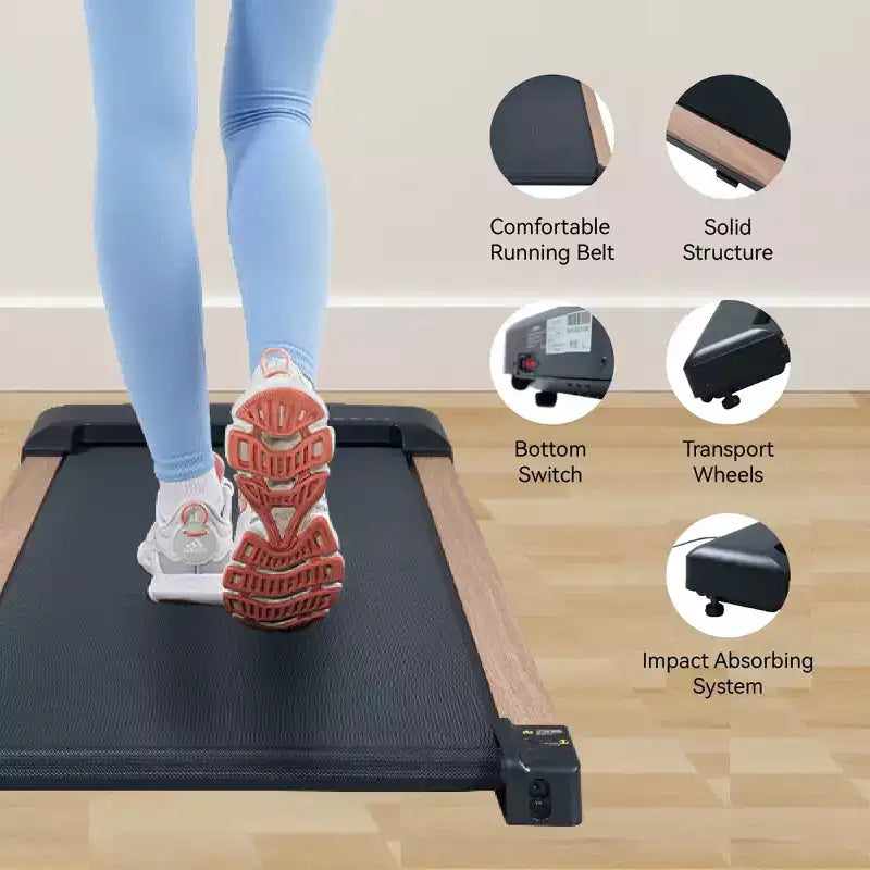 NAYSAYE Walking Pad Treadmill Incline Portable Compact Under Desk for Home Office, Black and Gray, 45.7*19.1*4.2