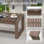 EAGLE PEAK 4 Pieces Natural Cedar Wood Patio Furniture, Outdoor Conversation Set with Coffee Table