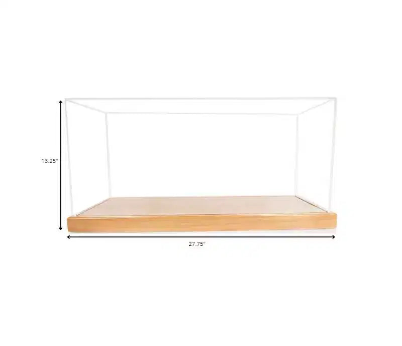 HomeRoots 28 Wood Brown Glass Standard Display Stand