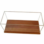 HomeRoots 28 Wood Brown Glass Standard Display Stand