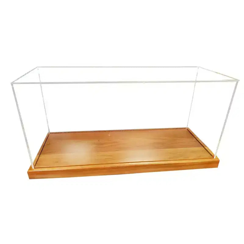 HomeRoots 28 Wood Brown Glass Standard Display Stand