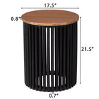 TABLE BASSE EN BOIS MASSIF D'ACACIA, COULEUR NATURELLE ET NOIRE