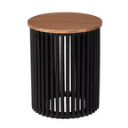TABLE BASSE EN BOIS MASSIF D'ACACIA, COULEUR NATURELLE ET NOIRE