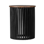 TABLE BASSE EN BOIS MASSIF D'ACACIA, COULEUR NATURELLE ET NOIRE