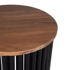 TABLE BASSE EN BOIS MASSIF D'ACACIA, COULEUR NATURELLE ET NOIRE