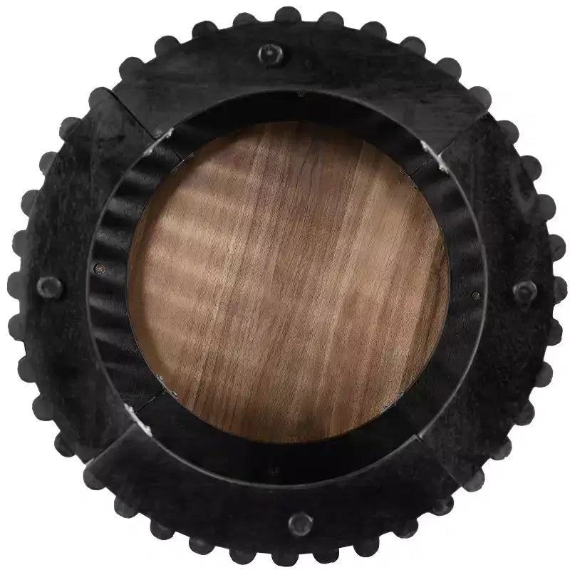 TABLE BASSE EN BOIS MASSIF D'ACACIA, COULEUR NATURELLE ET NOIRE