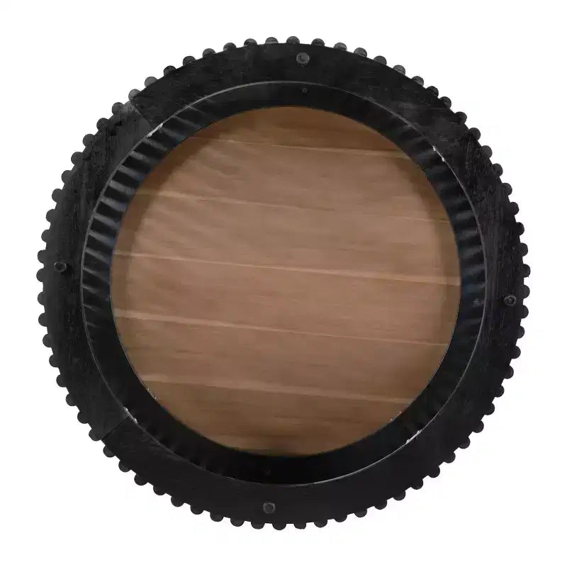 TABLE BASSE EN BOIS MASSIF D'ACACIA, COULEUR NATURELLE ET NOIRE