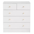 Commode à 5 tiroirs Karl Home en panneaux de particules blancs de 66 cm de large