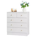 Commode à 5 tiroirs Karl Home en panneaux de particules blancs de 66 cm de large