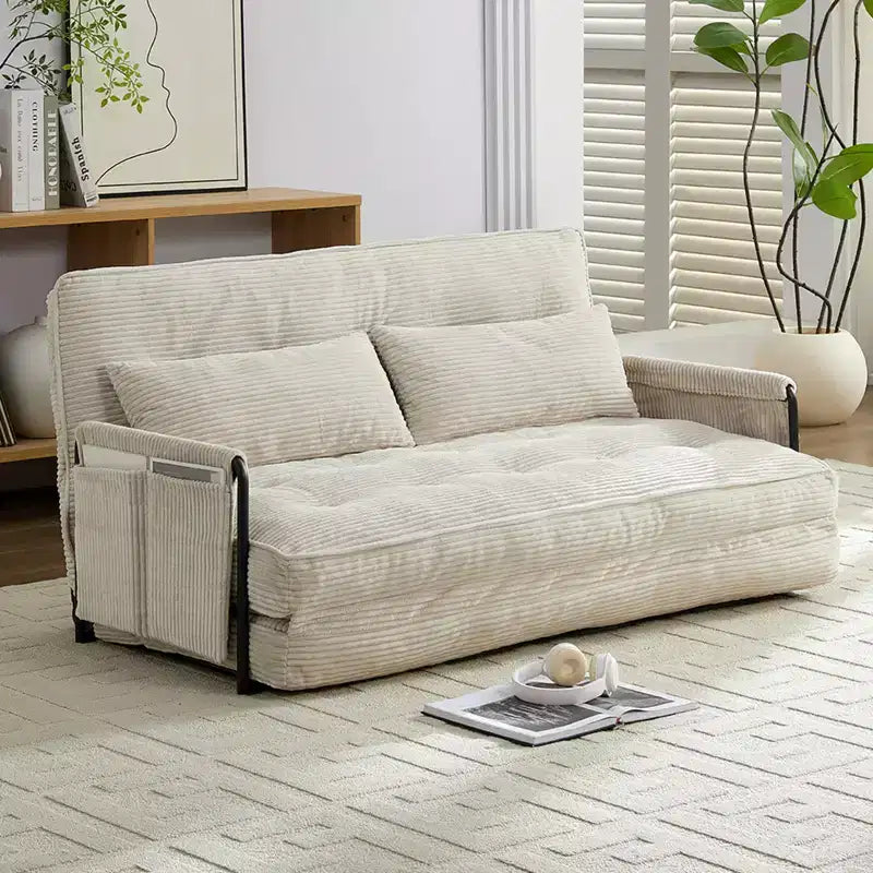 Muti-Functional Folding Loveseat Sofa Bed Floor Sofa Bed,Lazy Sofa with Pillows,6 Position Adjustable Backrest