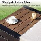 Canapé d'angle modulable d'extérieur Captiva Designs avec coussins épais et table aspect bois