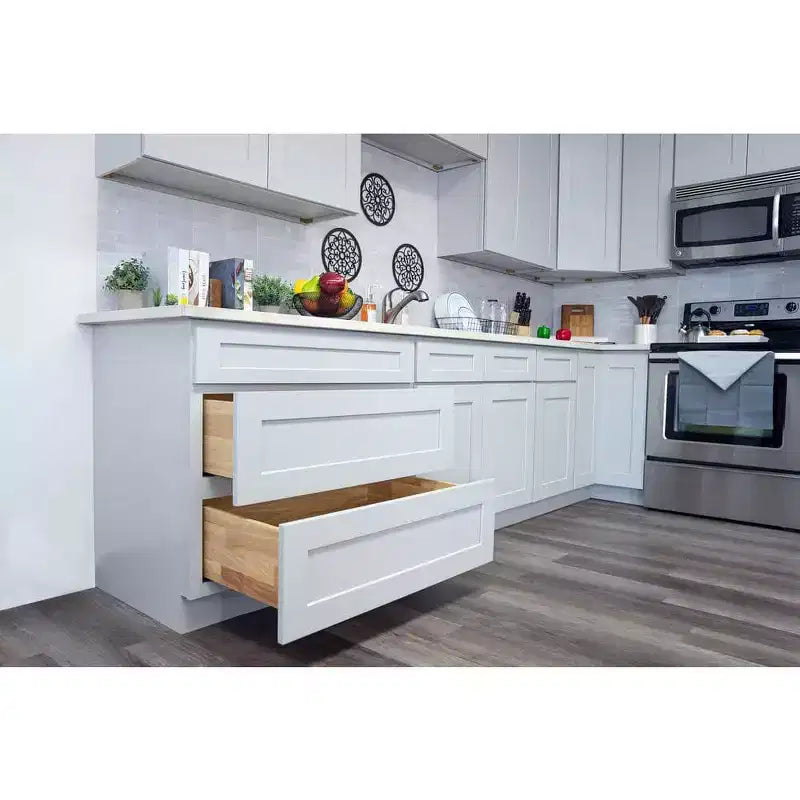 CASAINC 36 in. W x 34.5 in. H x 24 in. D 2-Drawer Base Kitchen Cabinet  Soft-Close, Plywood Frame - Ready to Assemble