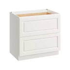 CASAINC 36 in. W x 34.5 in. H x 24 in. D 2-Drawer Base Kitchen Cabinet  Soft-Close, Plywood Frame - Ready to Assemble