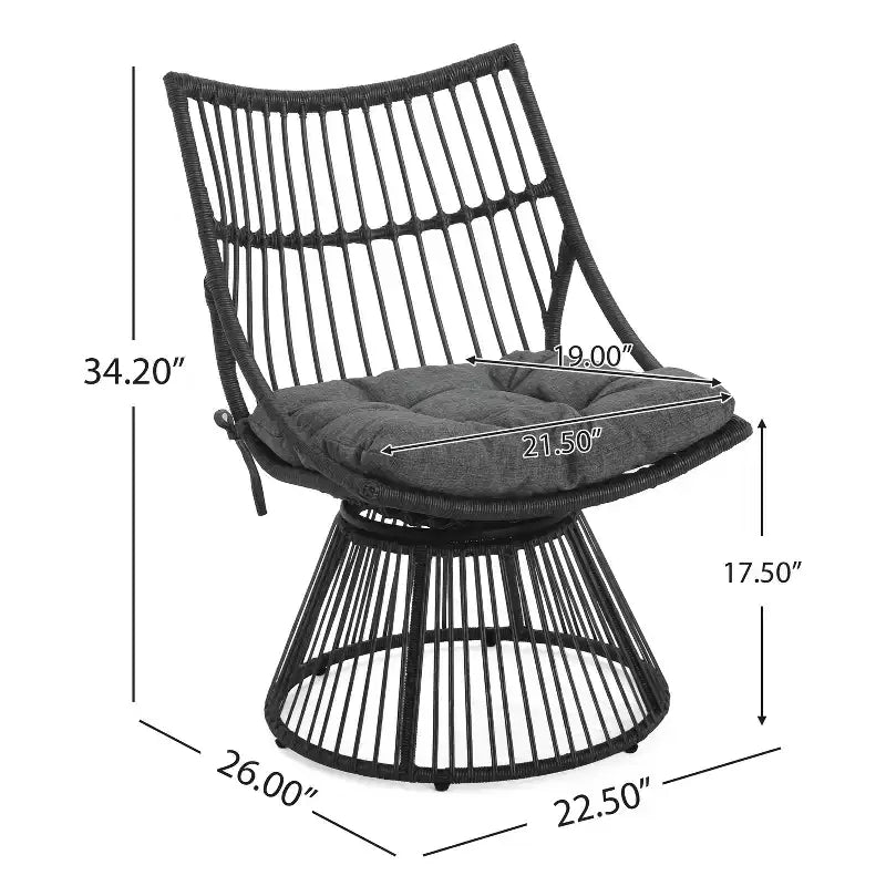 Christopher Knight Home Caryl Outdoor Wicker Chair and Side Table Set with Cushion