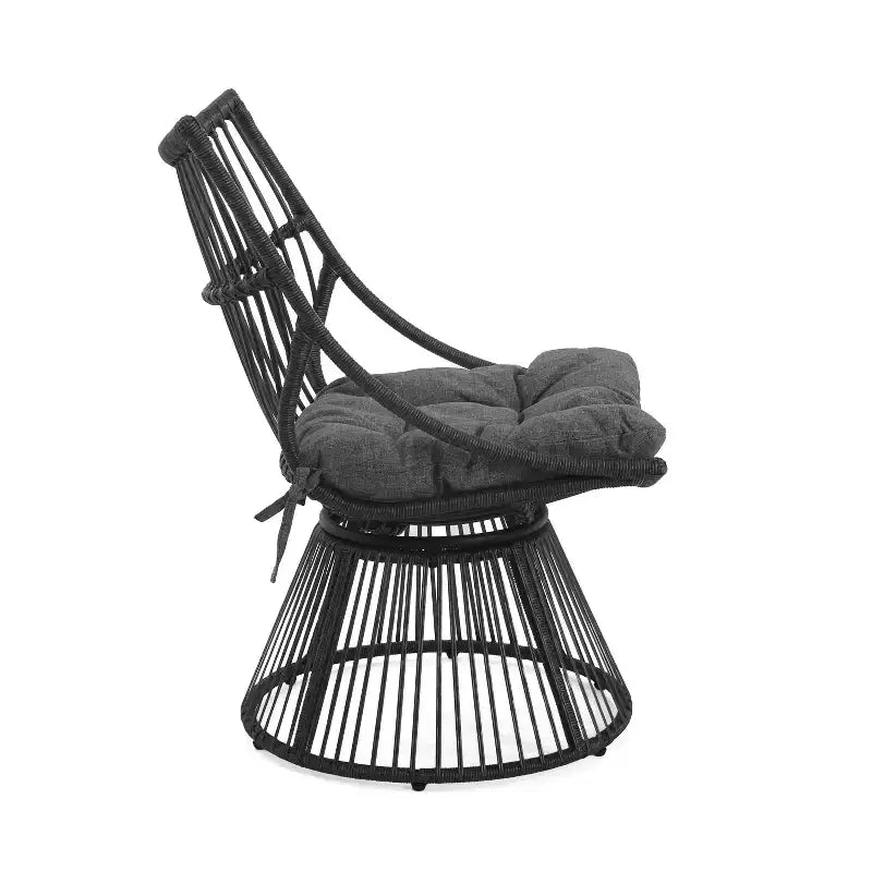 Christopher Knight Home Caryl Outdoor Wicker Chair and Side Table Set with Cushion