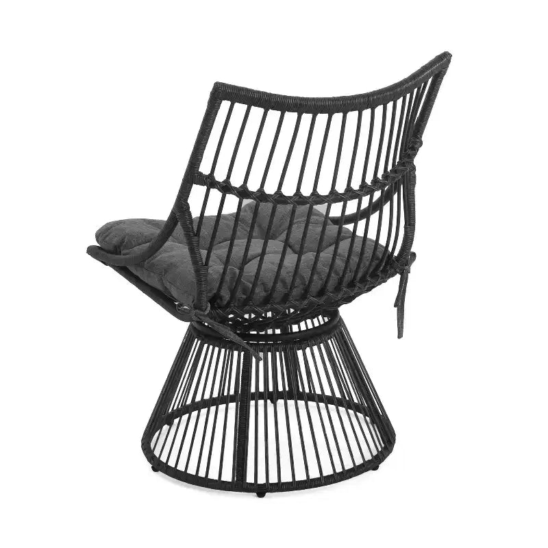 Christopher Knight Home Caryl Outdoor Wicker Chair and Side Table Set with Cushion