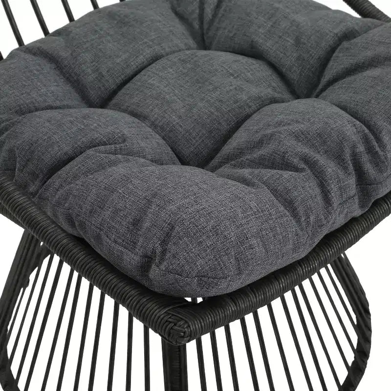 Christopher Knight Home Caryl Outdoor Wicker Chair and Side Table Set with Cushion