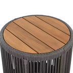 Christopher Knight Home Lariya 5 Piece Outdoor Acacia Wood Chaise Lounge Chat Set with Cushions and Side Table