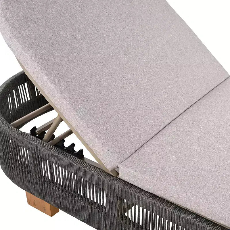 Christopher Knight Home Lariya 5 Piece Outdoor Acacia Wood Chaise Lounge Chat Set with Cushions and Side Table