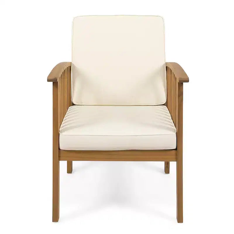 Christopher Knight Home Atlas 3 Piece Patio Acacia Wood Seating Set with Foldable Accent Table