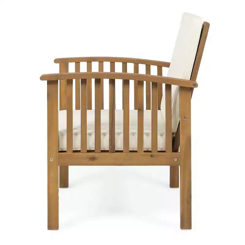 Christopher Knight Home Atlas 3 Piece Patio Acacia Wood Seating Set with Foldable Accent Table
