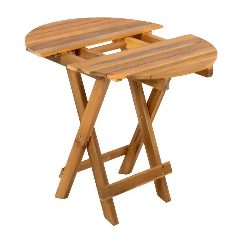 Christopher Knight Home Atlas 3 Piece Patio Acacia Wood Seating Set with Foldable Accent Table