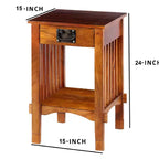 Royal Hampton Spacious Mango Wood with Slatted Side Panels Telephone Stand