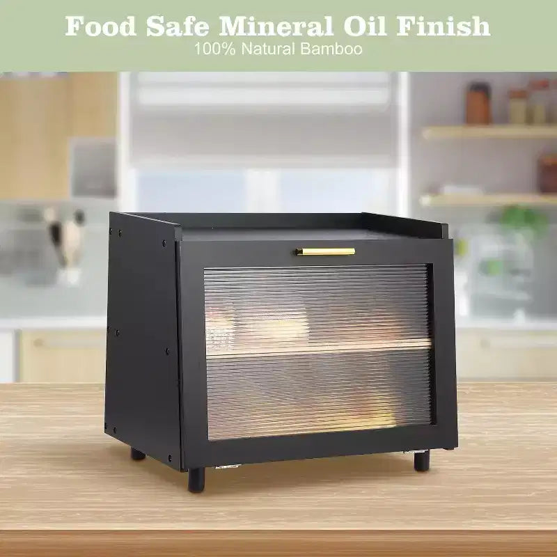 Double Layer Large Bread Box for Kitchen Counter, Large Capacity Bread Storage Container Bread Box