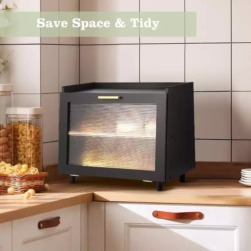 Double Layer Large Bread Box for Kitchen Counter, Large Capacity Bread Storage Container Bread Box