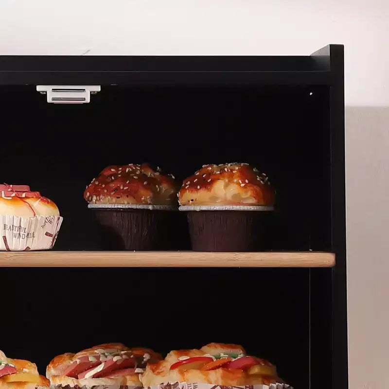 Double Layer Large Bread Box for Kitchen Counter, Large Capacity Bread Storage Container Bread Box
