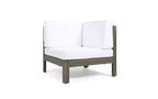 Christopher Knight Home Cynthia Patio Acacia Wood L Shape Upholstered 5-Seater Sectional Sofa Set with Coffee Table